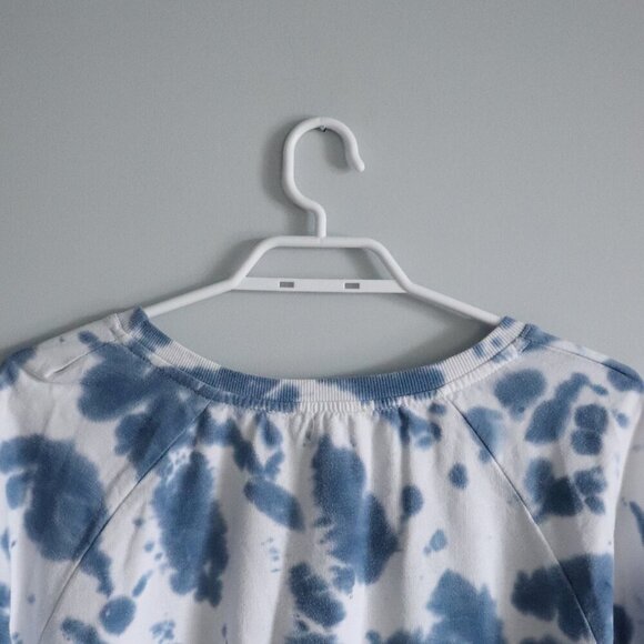 Jane & Delancey Women's Sz Lrg Blue Tie Dye Crewneck Stretch Pullover Sweatshirt - Picture 7 of 12